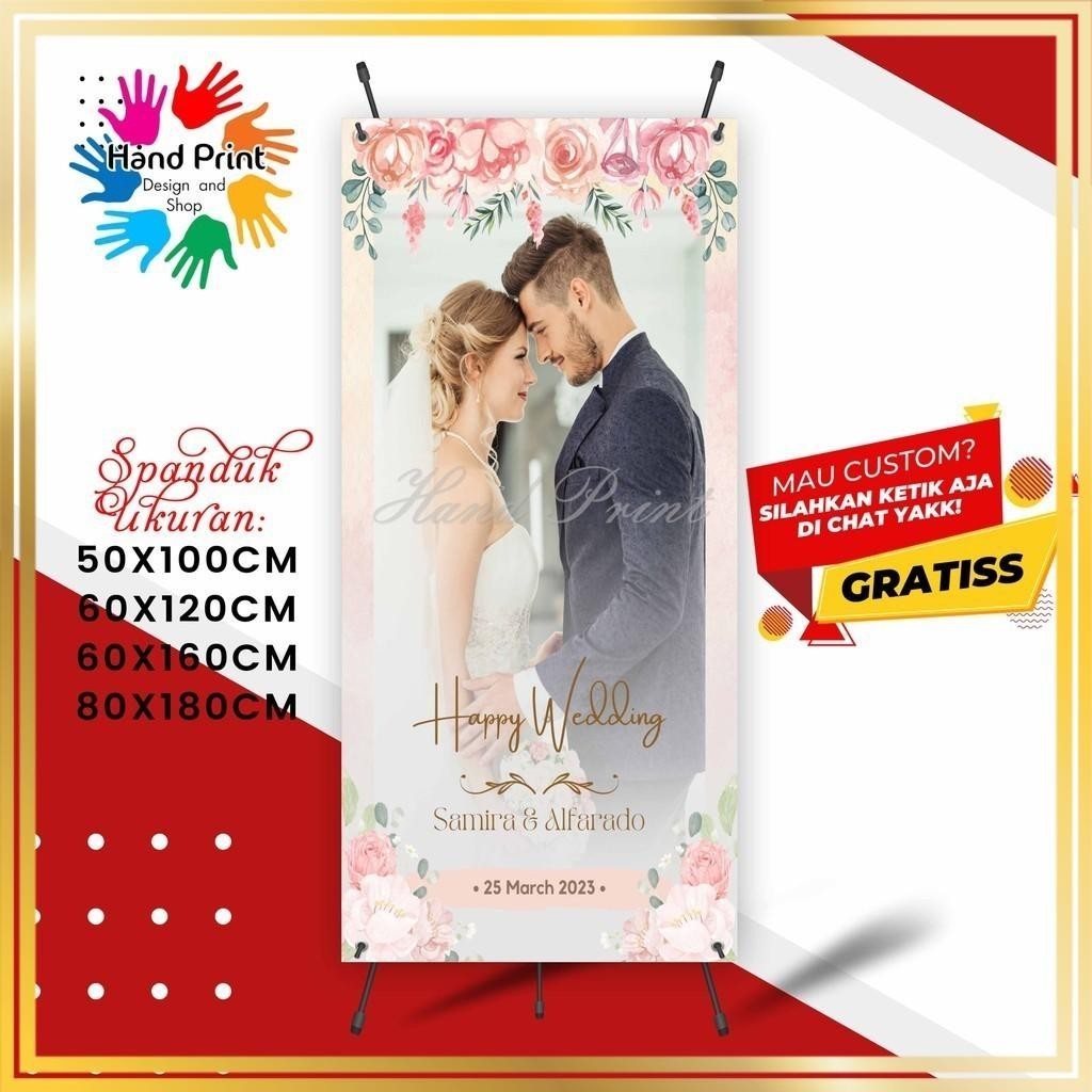 SPANDUK BANNER Wedding Selamat Datang Di Pernikahan kami D MMT Spanduk Custom 60x160