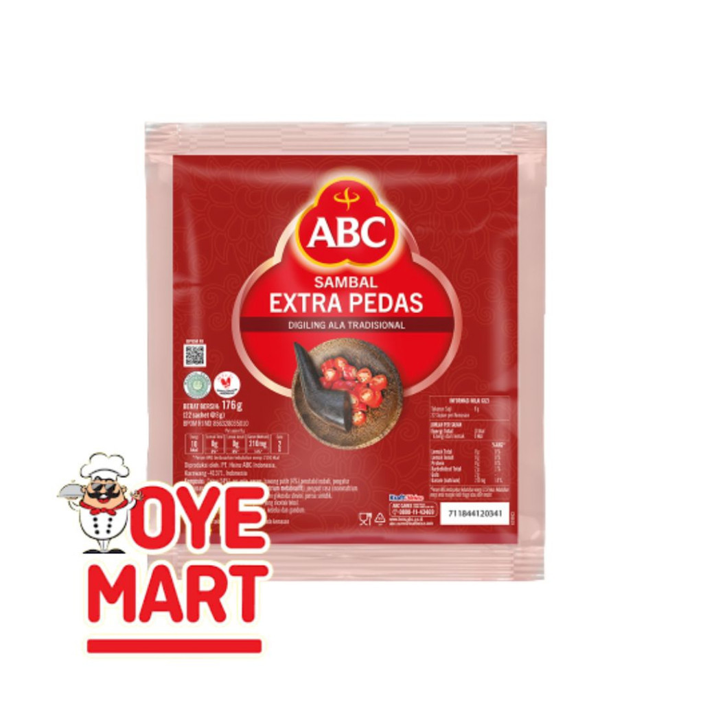 

ABC SAMBAL EXTRA PEDAS 8GR X 22 SACHET