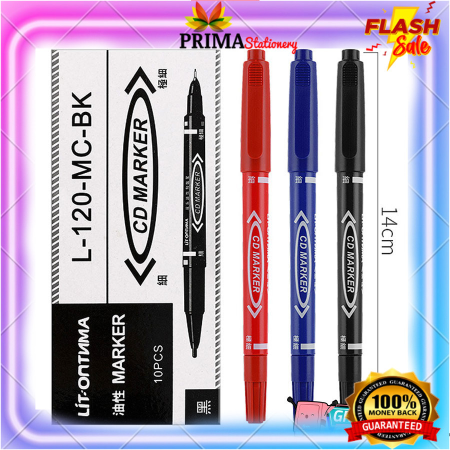 

Marker/Spidol permatent dua kepala/ Pulpen spidol mewarnai 2 in 1 dual tip