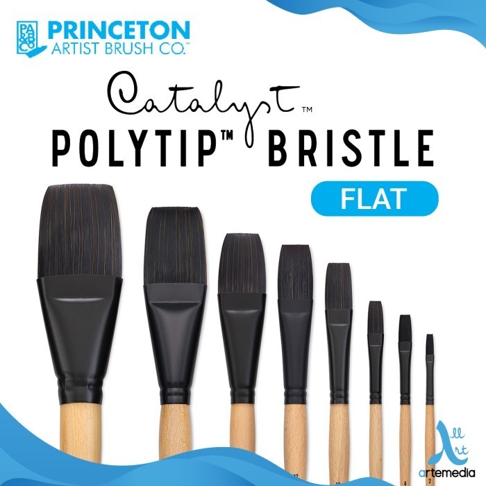 

Princeton Catalyst Polytip Bristle Flat Synthetic Brush Kuas Lukis