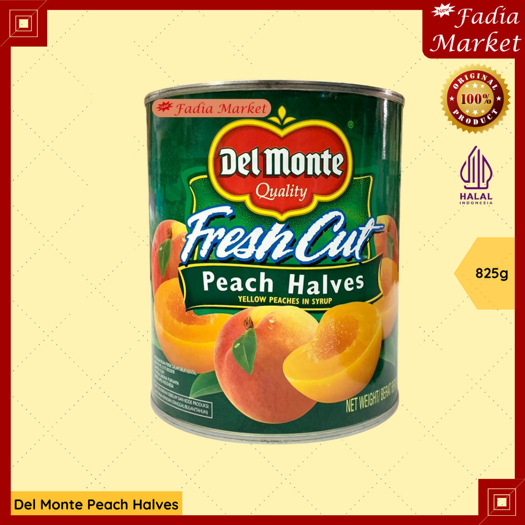 

Del Monte Peach Halves in Syrup Buah Persik Kaleng 825g