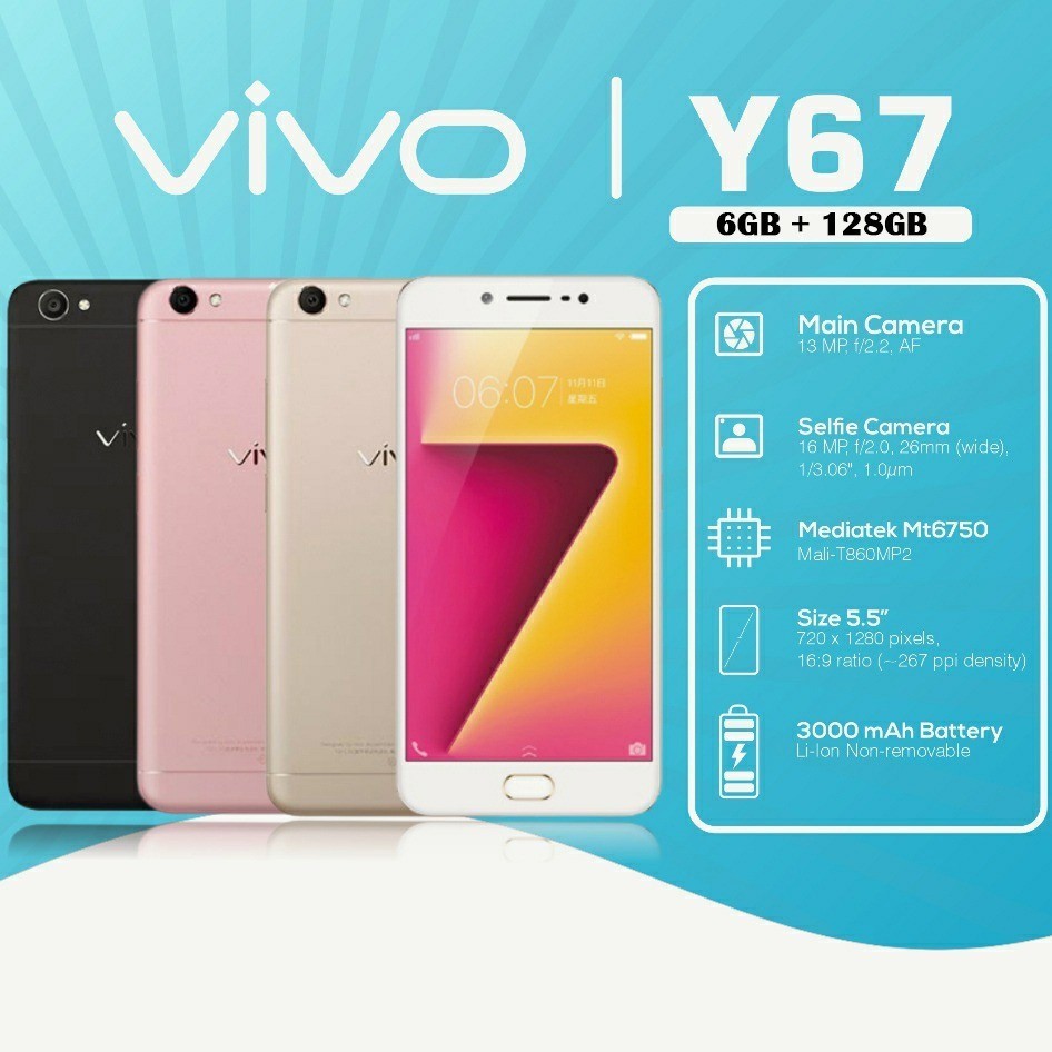 HP VIVO Y67 RAM 6/128GB 4G Smartphone Android GARANSI