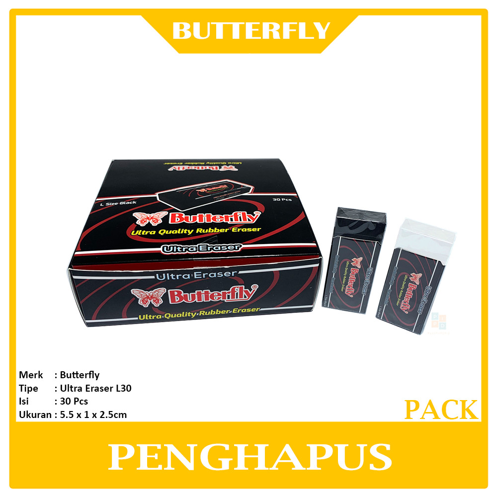

Butterfly - Ultra Eraser L30 Penghapus Pensil Kecil - Pack