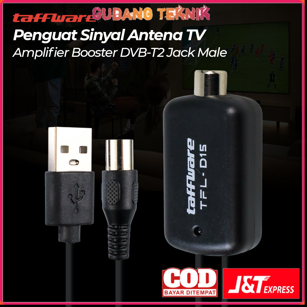 Taffware Penguat Sinyal Antena TV Amplifier Signal Booster DVB-T2 - TFL-D15 - Black - 7RNA0JBK