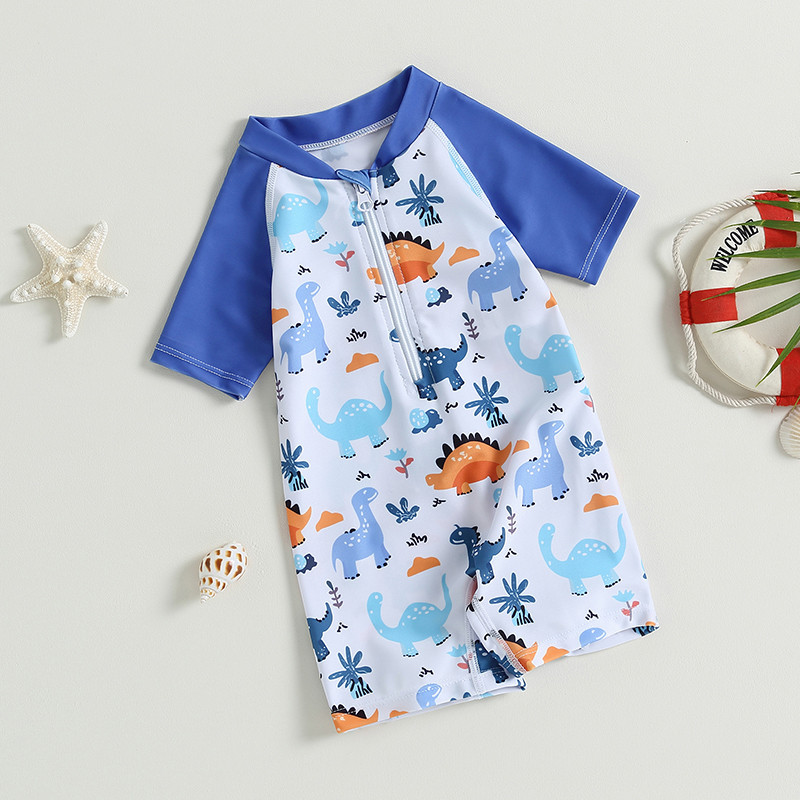 [COD] Baju Renang Bayi Laki-laki Balita 6M-5Y | Motif Dinosaurus Lucu | Baju Renang Zip Up untuk Pak