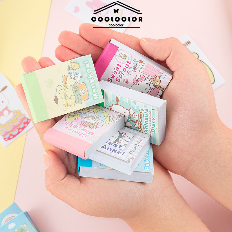 COD❤️50Pcs Stiker Buku Sanrio Kartun Stiker Buku Besar Tangan Anak Lucu Buku Bahan Stiker Stiker Dek