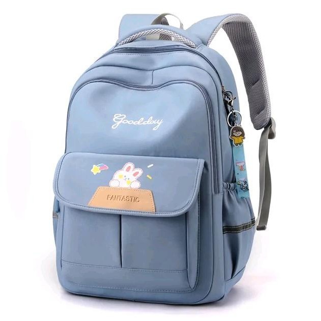 tas sekolah anak perempuan tas gambar kelinci tas anak sd smp  - Hitam