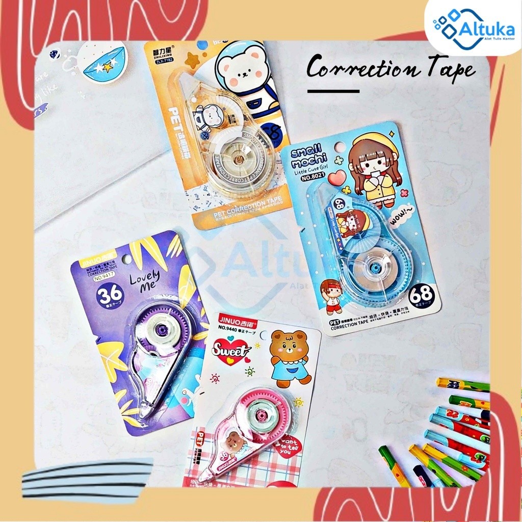 

Correction Tape / Tip X Pita Koreksi Cute Funcy Lucu 36 & 68CM
