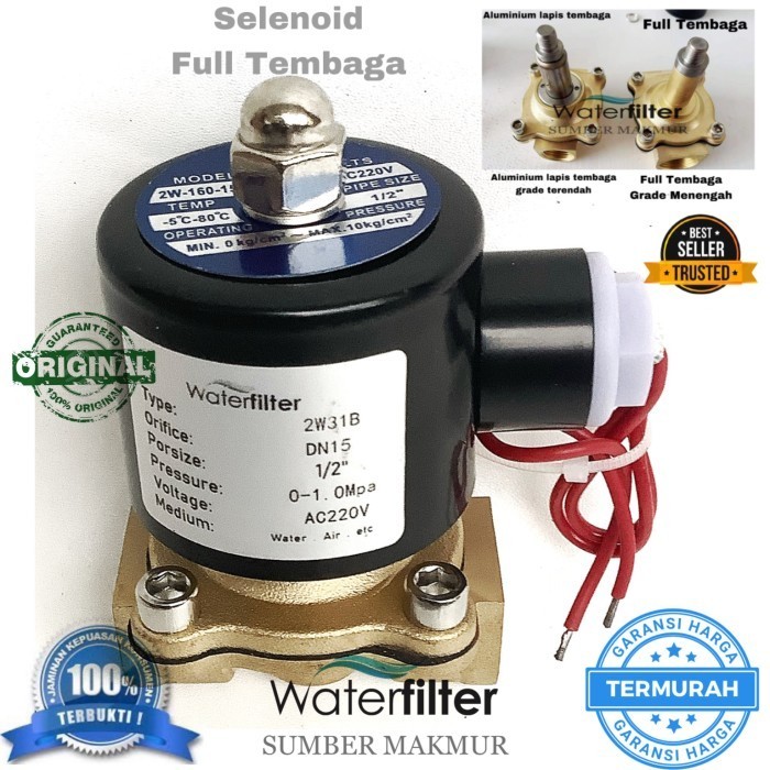 Selenoid Valve 1/2 Inch Full Tembaga