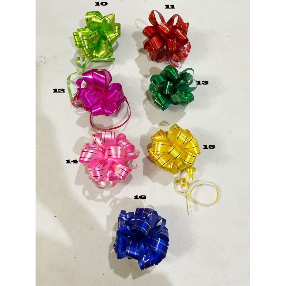 

pita kado hampers pita jadi/seserahan/bros/pernikahan/pita pom pom 9cm