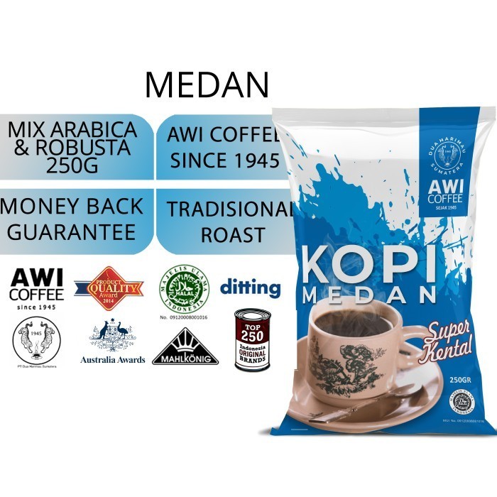 

[Best Seller Coffee] Awi Coffee Kopi Medan 250 gr Bubuk Kasar - BUBUK KASAR