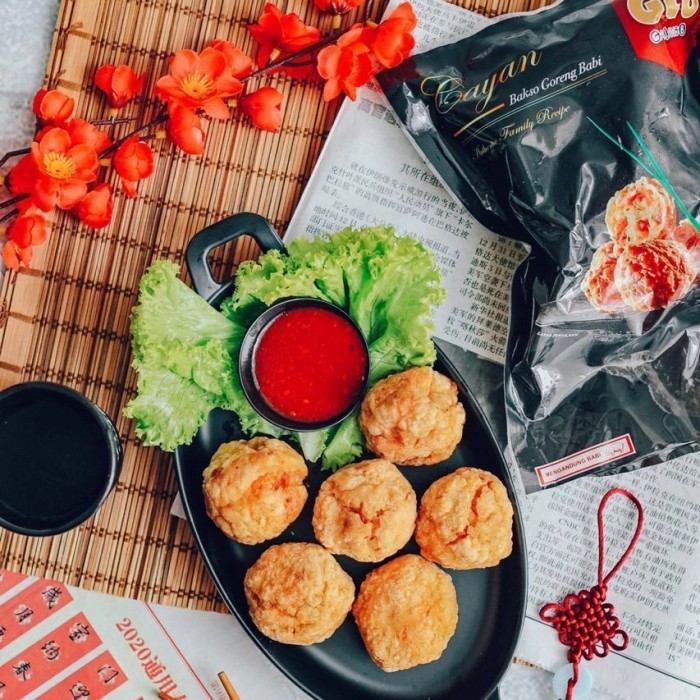 

New CAYAN BAKSO GORENG UDANG BABI NON HALAL FROZEN FOOD - KIRIM REGULAR