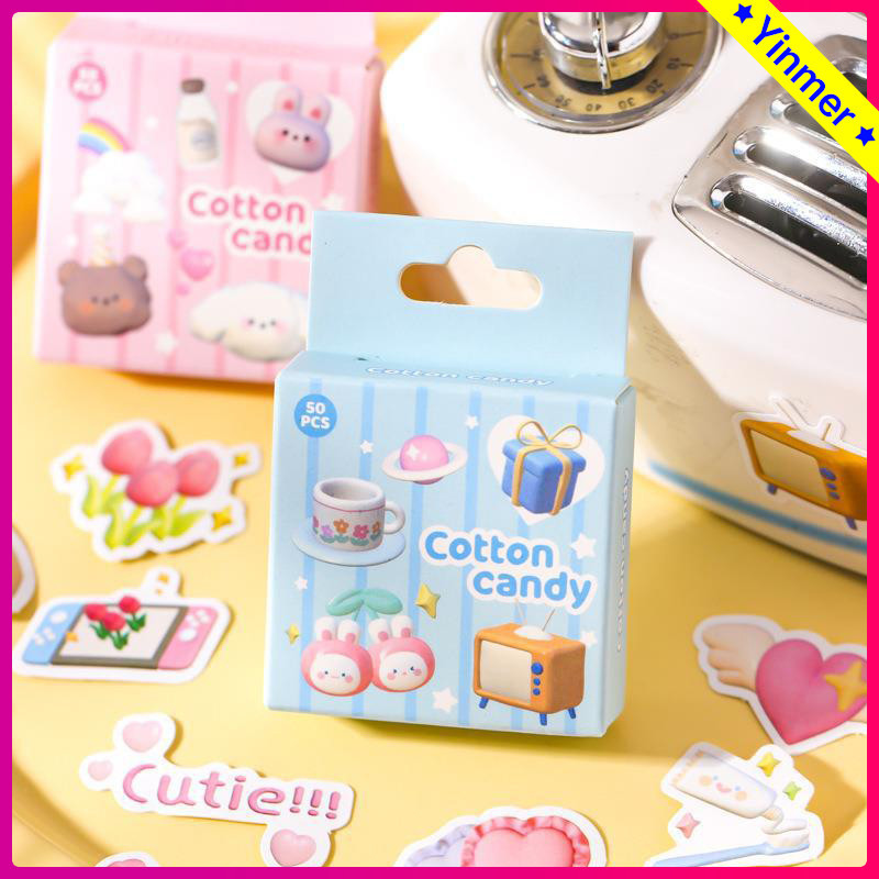 

COD✨ 50Pcs/Set Stiker Sanrio Kartun Lucu 3D Anti Air Stiker INS Lucu Kreatif Fashion Warna Untuk Alat Tulis Impor -Yinmer