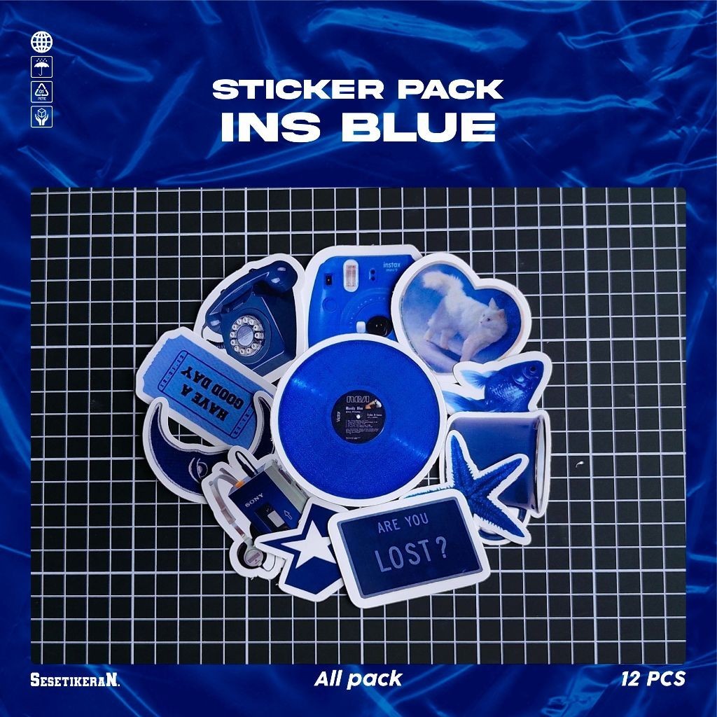 

COD✨ Sesetikeran Stiker Pack INS Style Blue Lucu Colorfull Keren Untuk Koper Laptop Skateboard