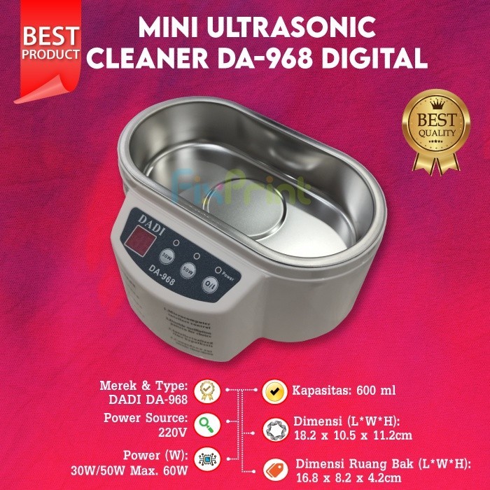Mini Ultrasonic Cleaner DADI DA-968 + Timer, Pemebersih Kacamata Ultrasonik