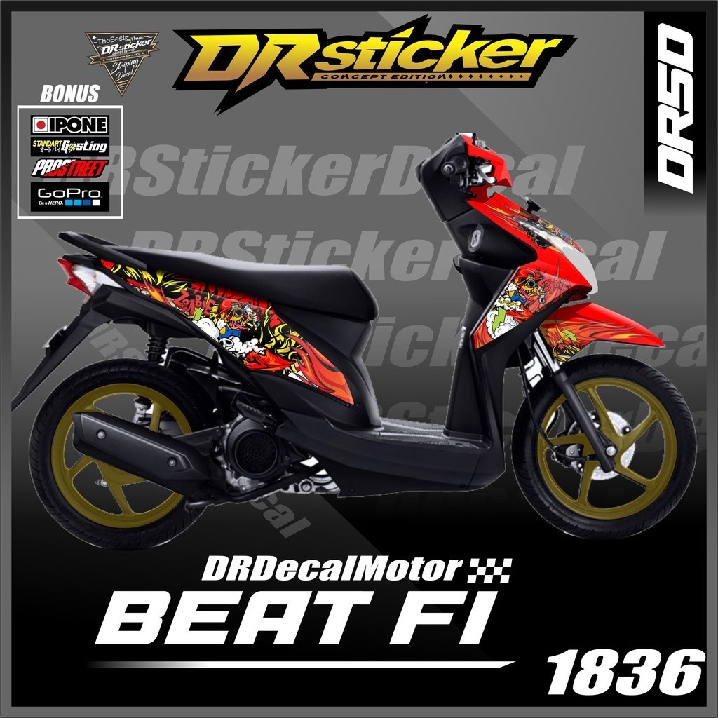 Stiker Decal Beat Fi tahun 2013,2014,2015 Decal beat fi fullbody desain minion zombie Stiker decal m