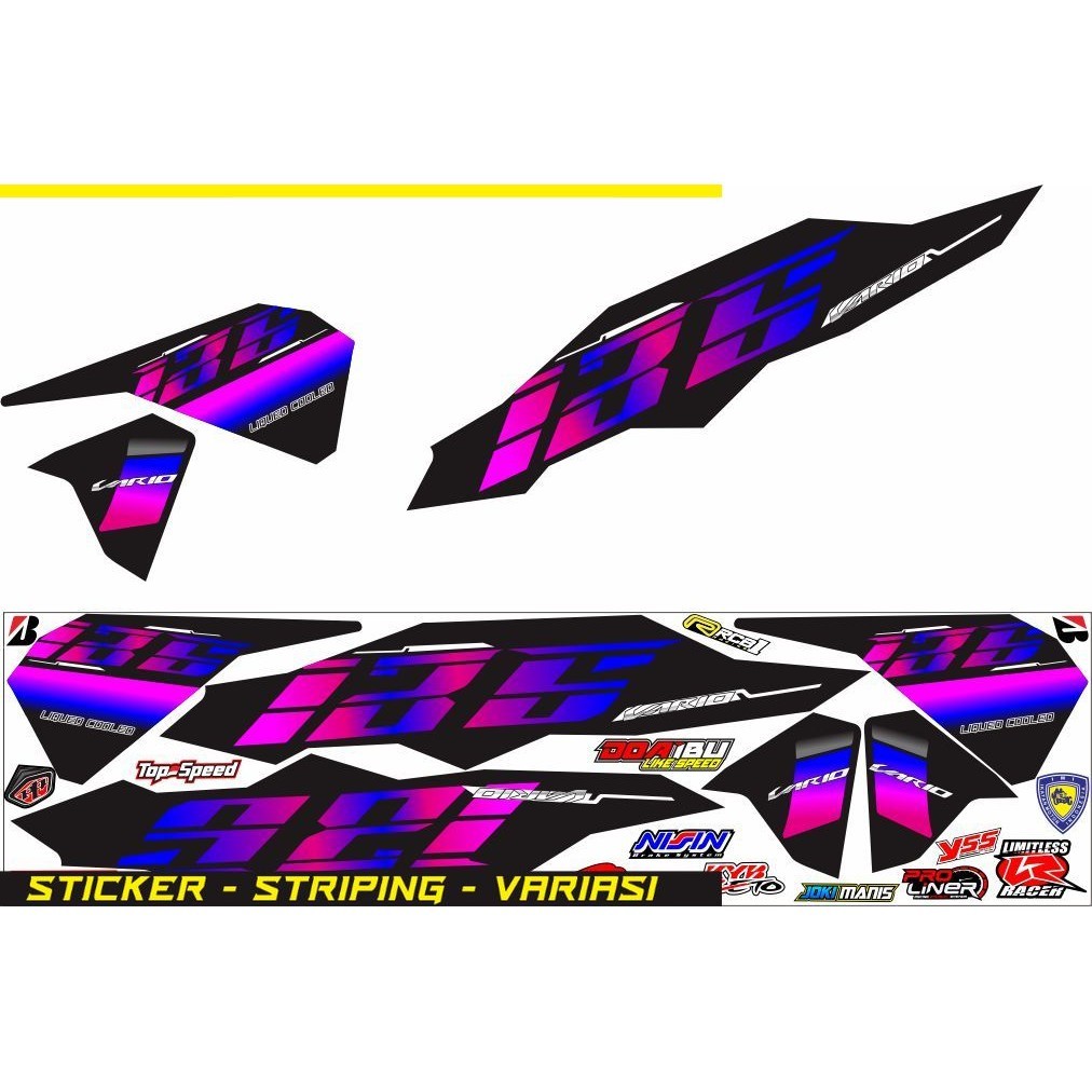COD / STRIPING MOTOR HONDA NEW VARIO ISS NEW 125/ 2022-2023 VARIASI STIKER MOTIF SIMPLE BUAT HONDA M