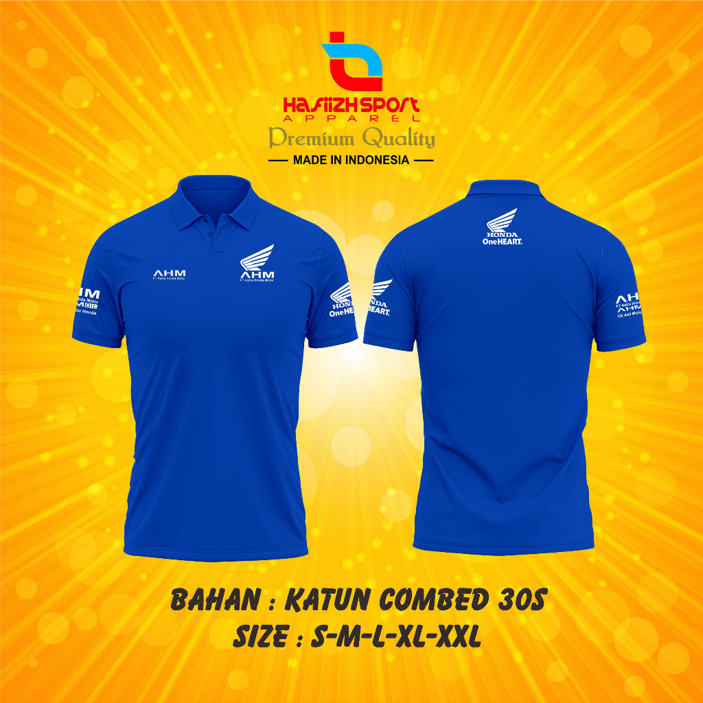 KAOS POLO KERAH AHM PT ASTRA HONDA MOTOR LOGO PREMIUM