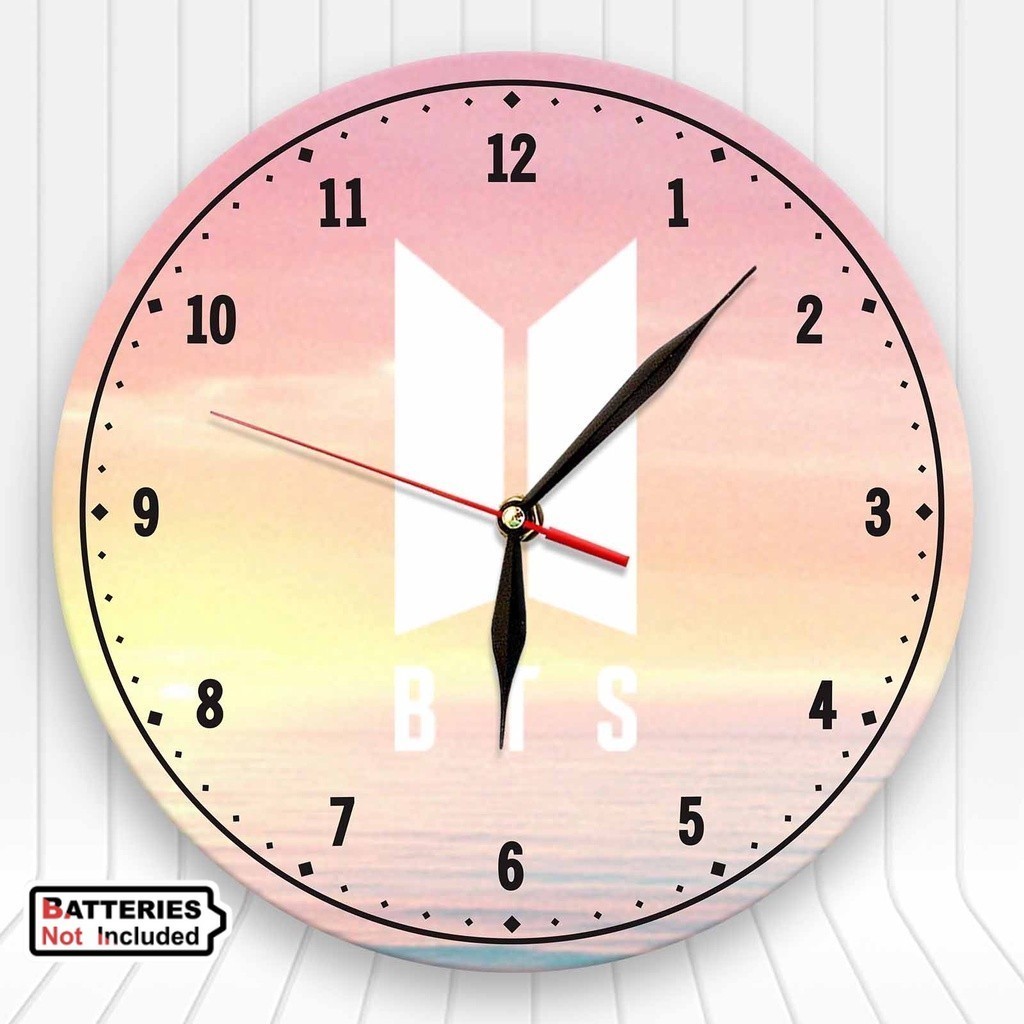 JAM DINDING KPOP KAYU MDF UNIK BTS LOGO 01