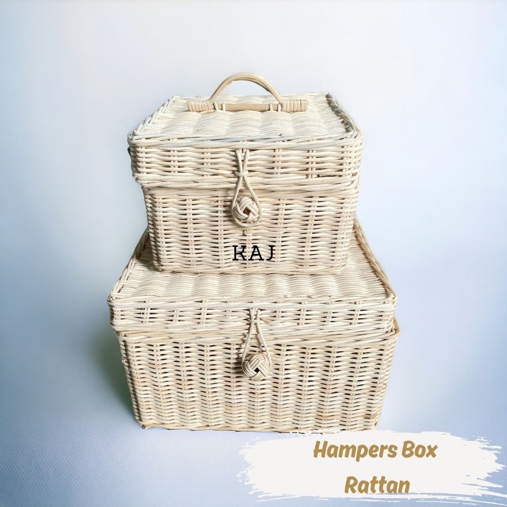 Kotak Penyimpanan Anyaman Rotan / Box Peti Rotan Tutup