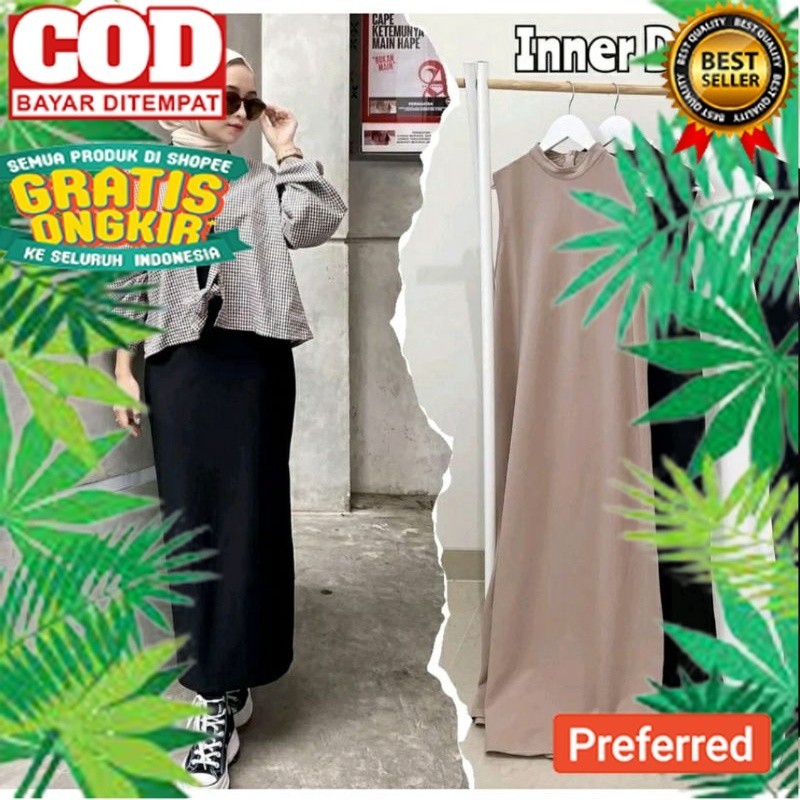 DRESS INNER SPAN JERSEY / INNER GAMIS TANPA LENGAN [COD]// OUTFIT STYLE RAMADHAN 2024
