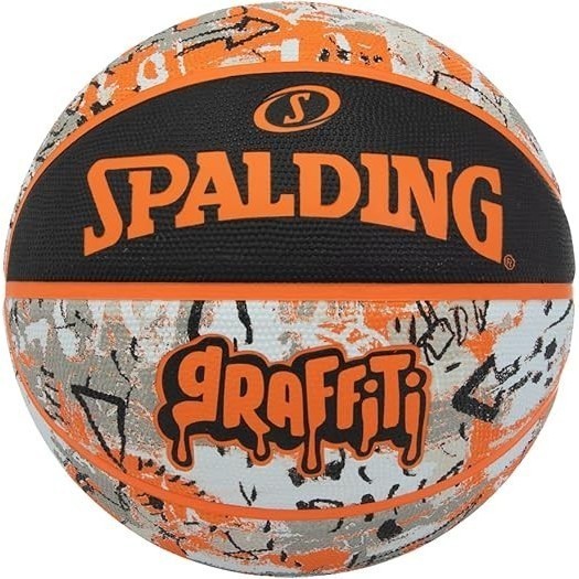 BOLA BASKET Original SPALDING GRAFFITI BASKETBALL BLACK ORANGE