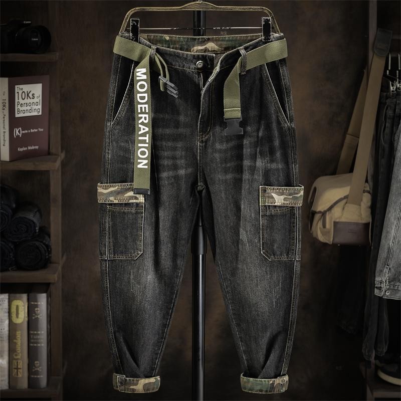 Celana Harem Longgar Jeans Hitam