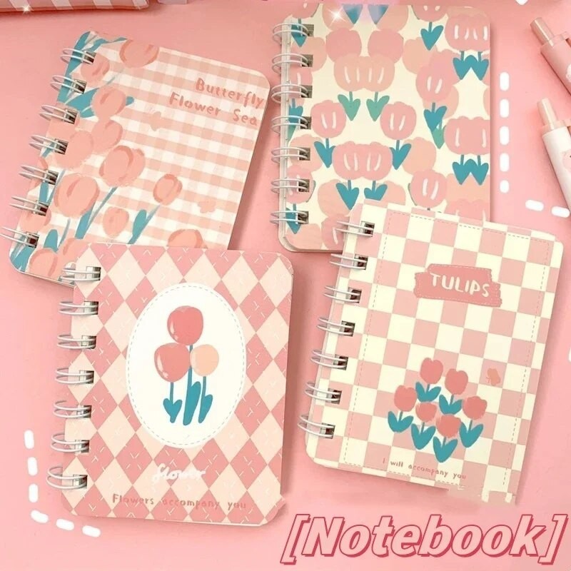 

1pcs A7 Cute Cartoon Flower Student Notebook Portable Detachable Coil Book Mini Loose-leaf Pocket Book Kawaii School Stationery