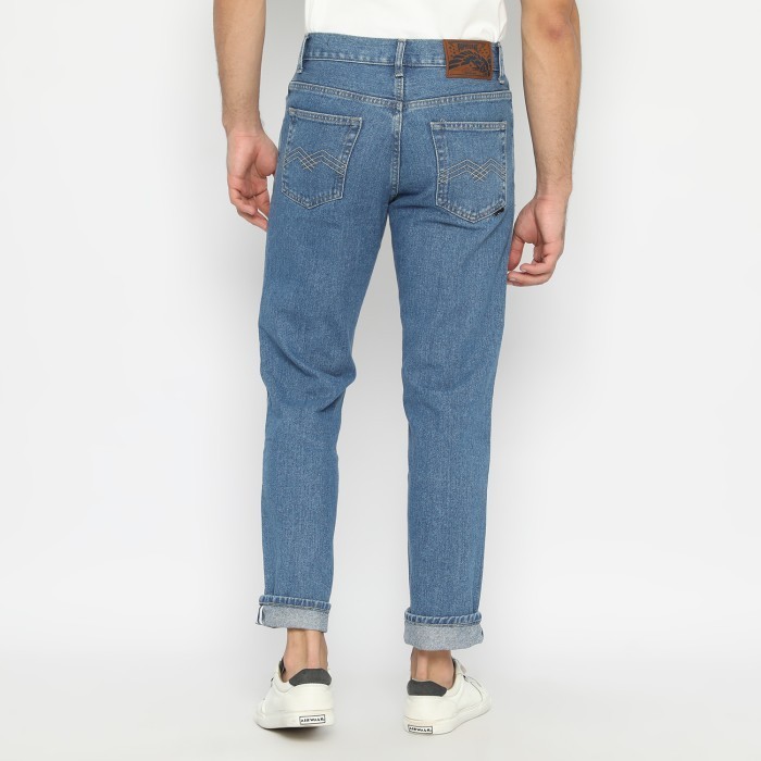 Papperdine 307 Indigo Loose Fit Selvedge Celana Panjang Jeans Pria - 34