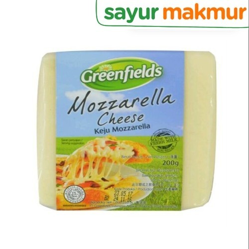 

Greenfields Mozzarella Cheese Block 200 gram Sayurmakmur