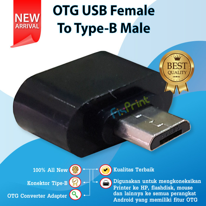 OTG USB Female to Type-B Male, OTG USB Tipe B, OTG Converter Adapter