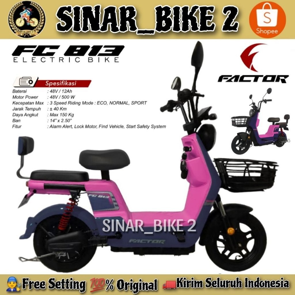 Sepeda Listrik EXOTIC EXPLORE & FACTOR F 813 500 Watt Electric E Bike BY PACIFIC