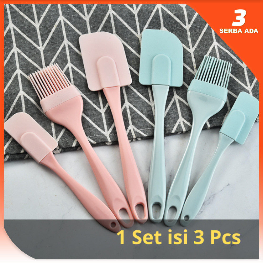 Spatula Set Silikon Tahan Panas / Spatula Kuas 3 in 1 / Spatula Tahan Panas  Kuas Tahan Panas