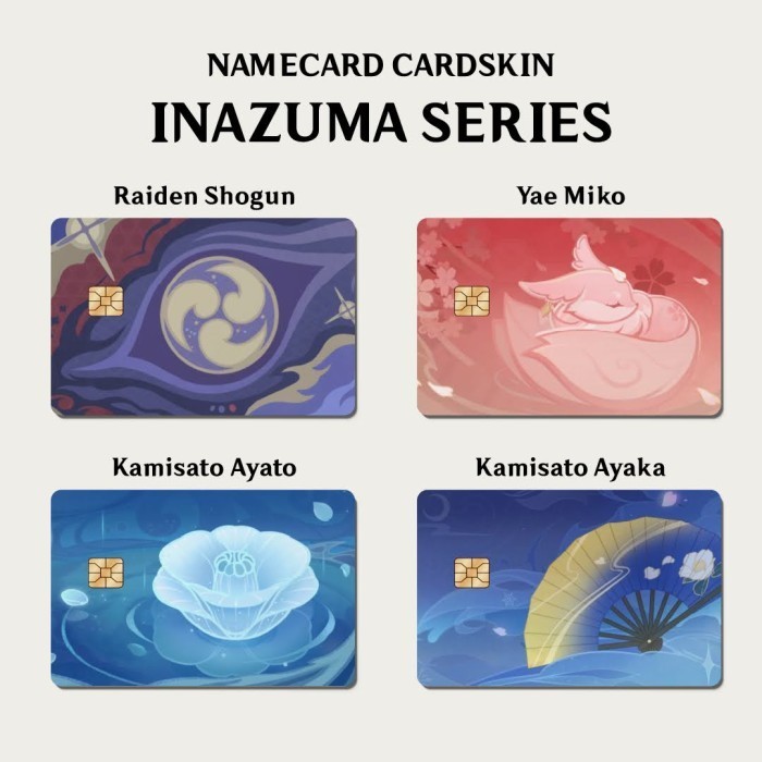 Stiker Card skin Genshin Inazuma E-Money ATM