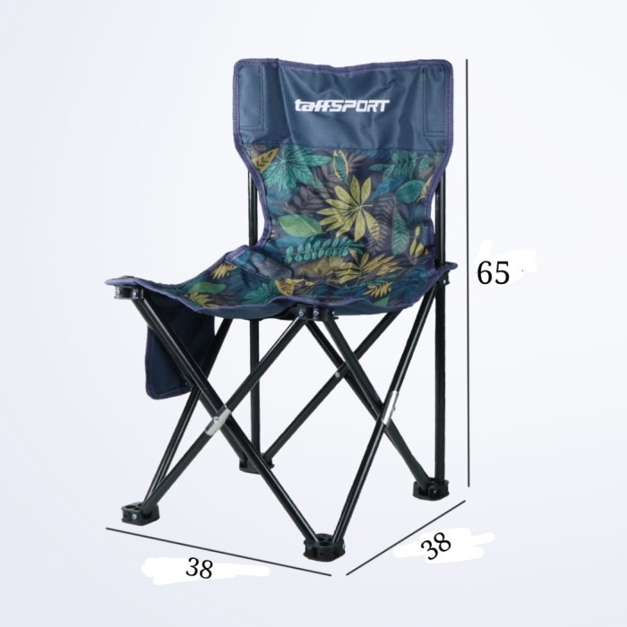 Kursi Lipat Outdoor Portable Kursi Camping Kursi Gunung Bangku SPEEDS - Biru, Tanpa Sandaran