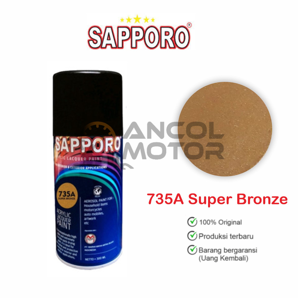 

Sapporo 735A Super Bronze Cat Semprot Aerosol Kaleng 300ml