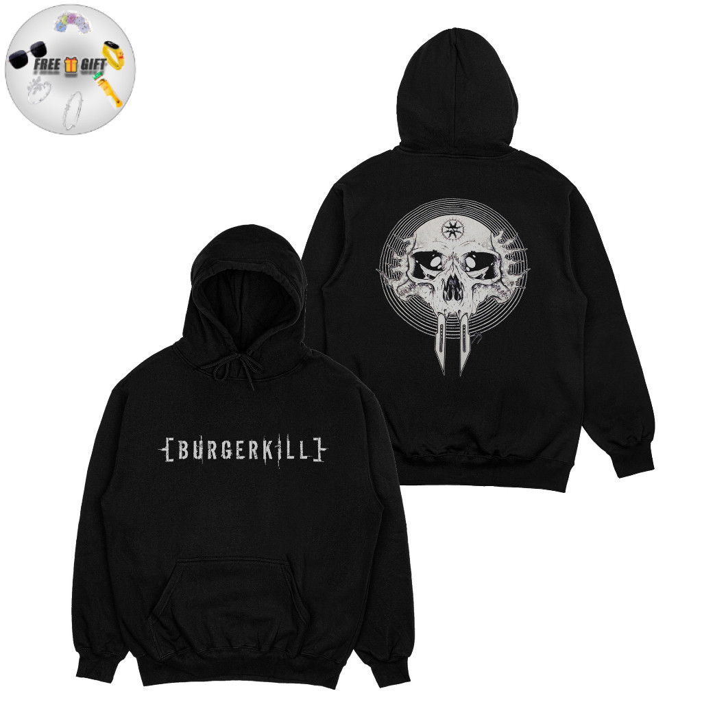[ FREE GIFT ] Hoodie Band Metal Burgerkill x Maternal Disaster Hitam Cotton Fleece Jaket Pria