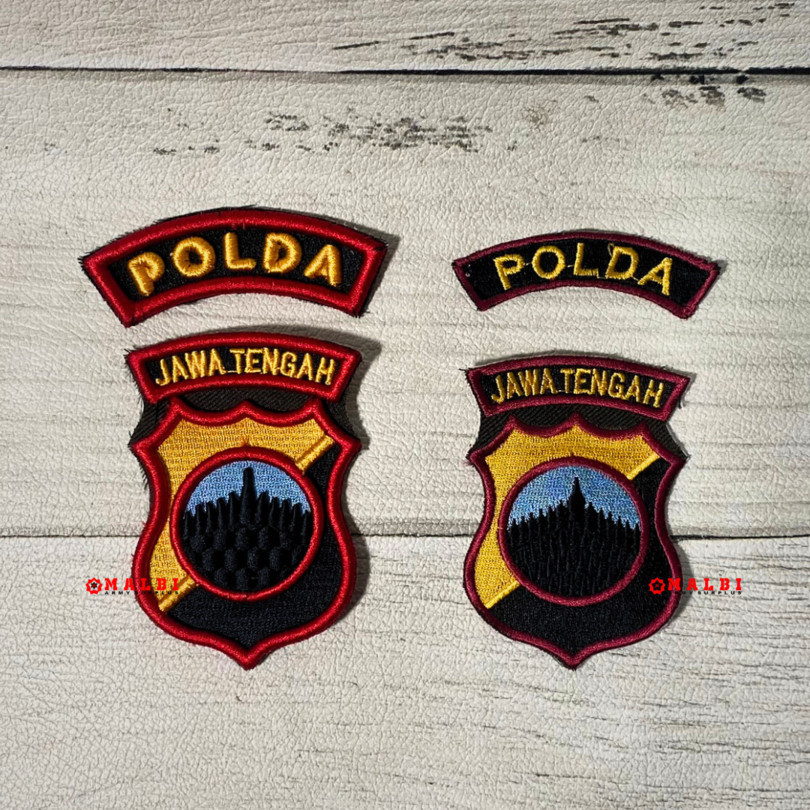 Bordir Atribut PDL Logo JATENG Bet Timbul POLDA JAWA TENGAH 3D Timbul bordir bordir bordir