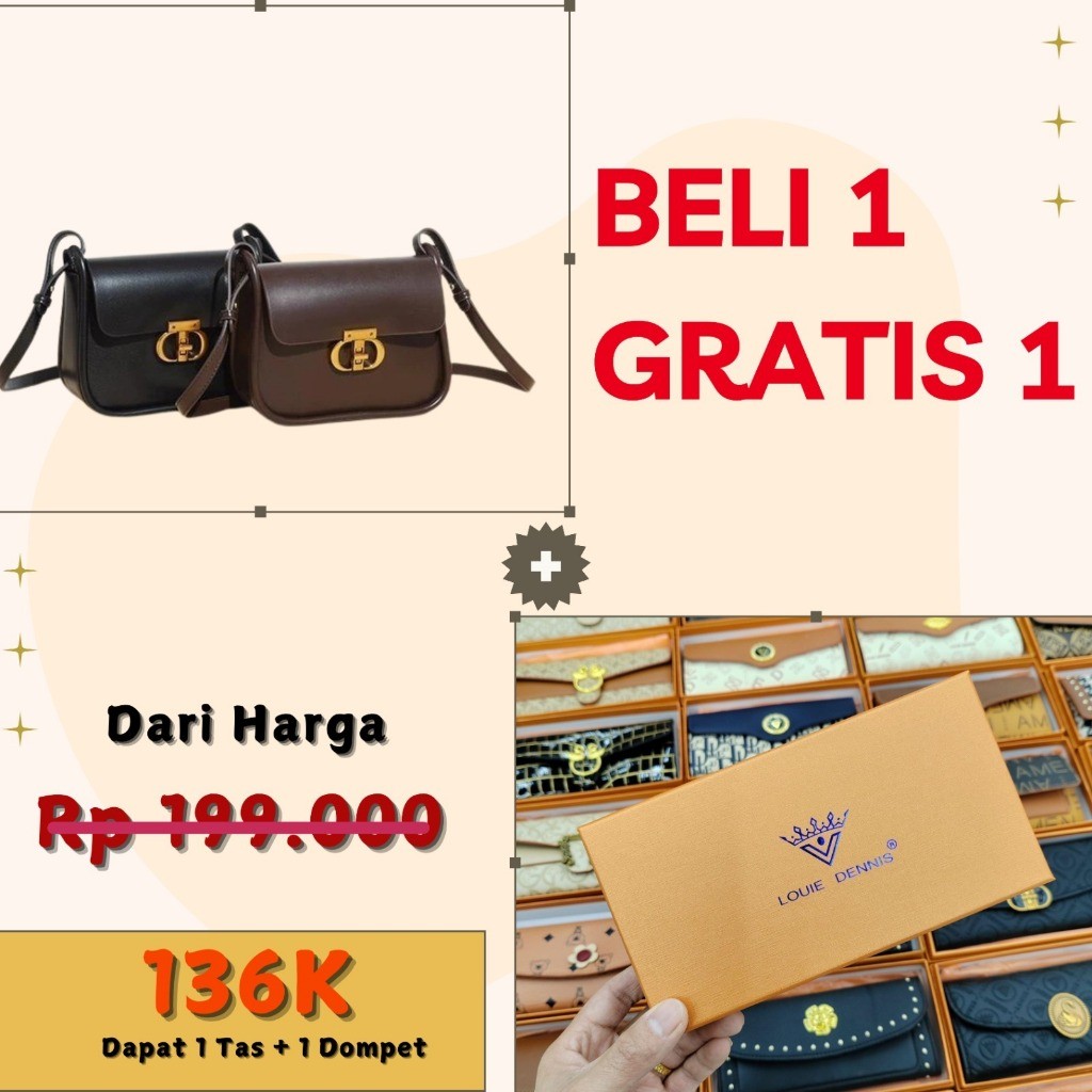 MASESA BELI 1 GRATIS 1 GEORGE BANDI ORIGINAL Tas Bahu Wanita Tas Shoulder Bag Wanita Tas Wanita TF90