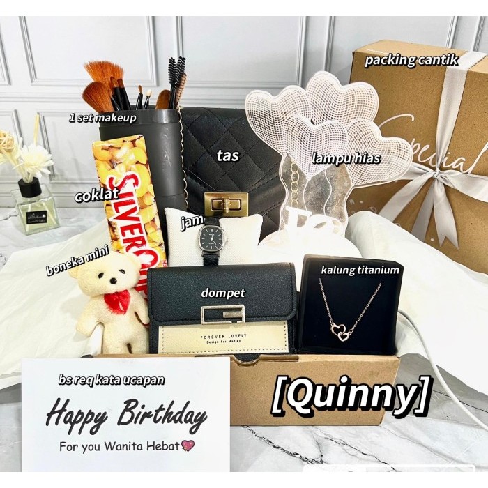 

[New Arrival]Promo!!! Kado Hampers Gift Box Hadiah Ulang Tahun Birthday Graduation Wisuda - Quinny