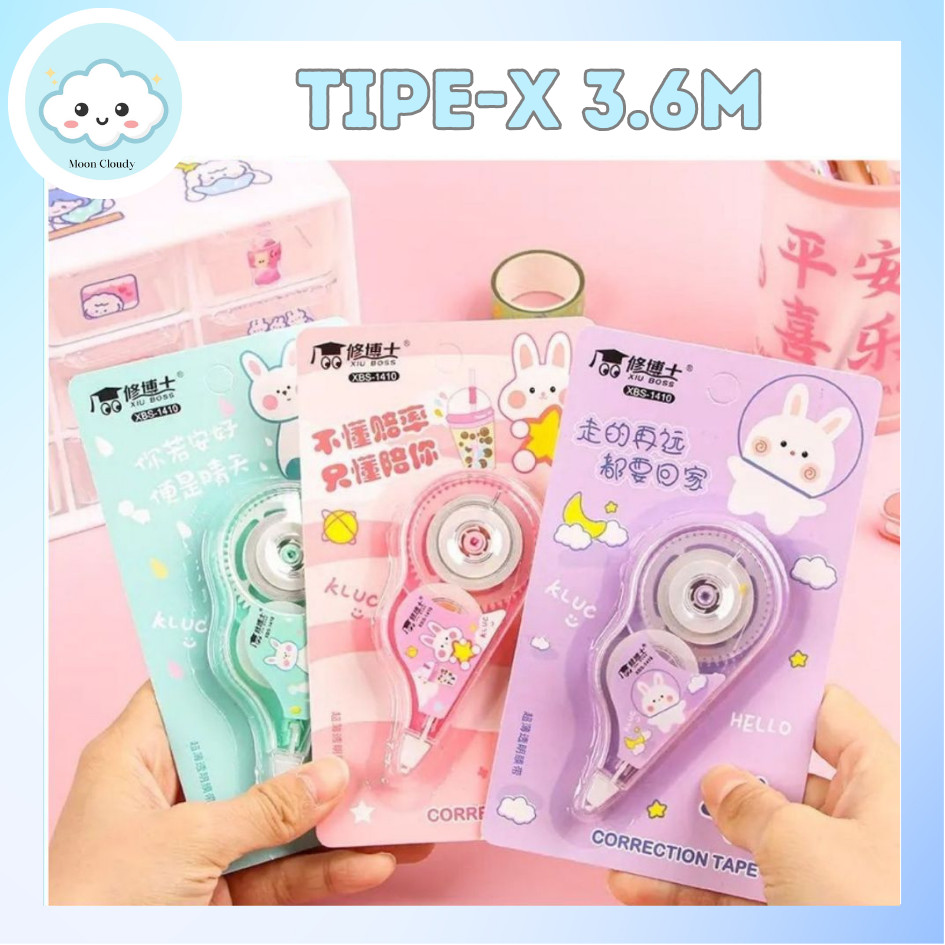 

Tipe-X Roll Kertas Mini Penghapus Pena Perlengkapan Sekolah Lucu Correction Tape Karakter 3.6M 8M
