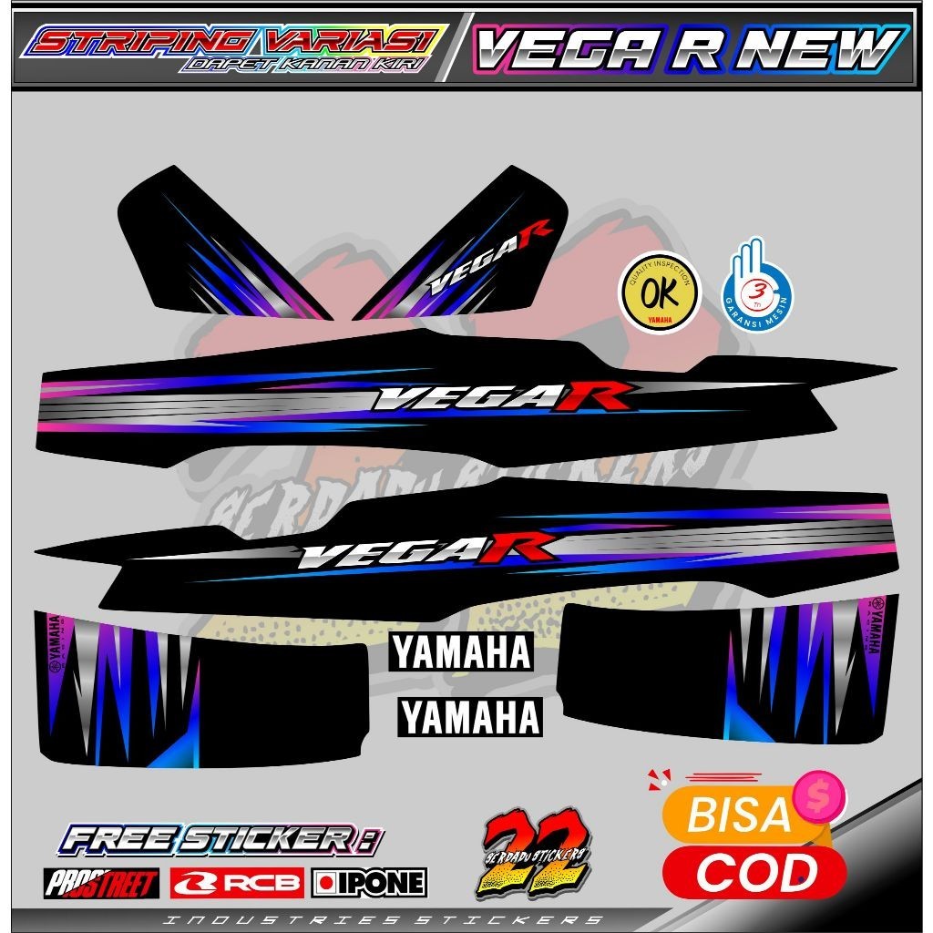 STRIPING VARIASI MOTOR YAMAHA VEGA R NEW / STICKER LIST MOTOR YAMAHA VEGA R NEW