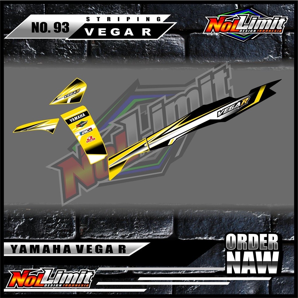 Sticker Striping Variasi New Vega R - Striping Motor New Vega R motif Racing 01