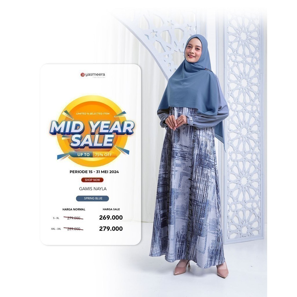 Gamis Nayla Wanita Dewasa Elegant by Yasmeera