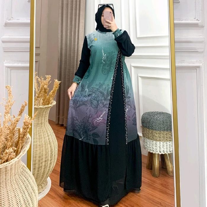 GAMIS JASMINE DRESS ceruty babydoll Style wanita kekinian free hijab segiempat Gamis Elegan Simple W