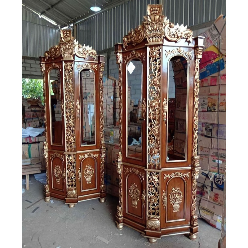 LEMARI SUDUT LEMARI PAJANGAN LEMARI HIAS LEMARI HIAS JATI LEMARI PAJANGAN