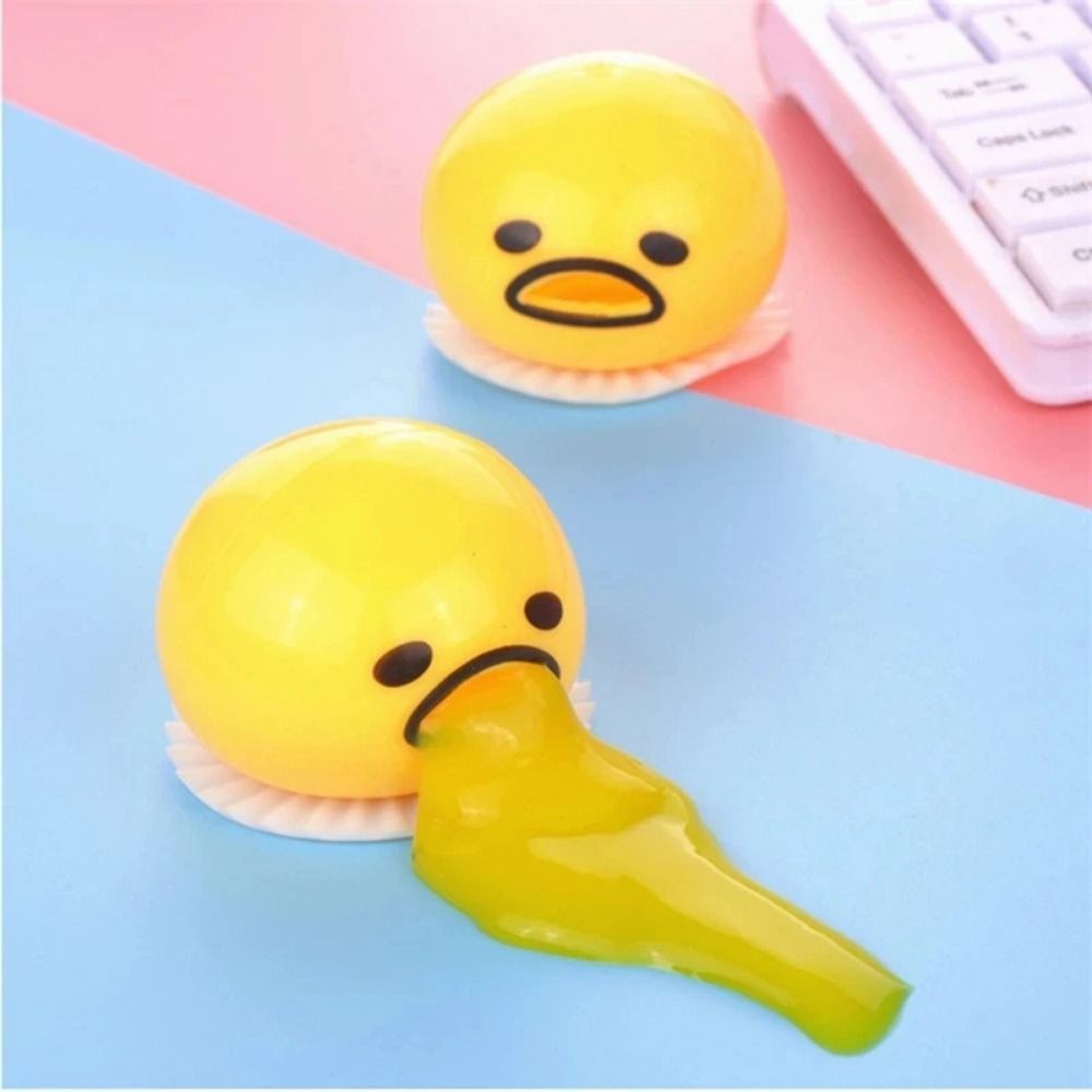 New Squishy Funny Egg Yolk Squeeze Toys Vomit Custard Bun Stress Ball Creative Stress Relief Sticky 
