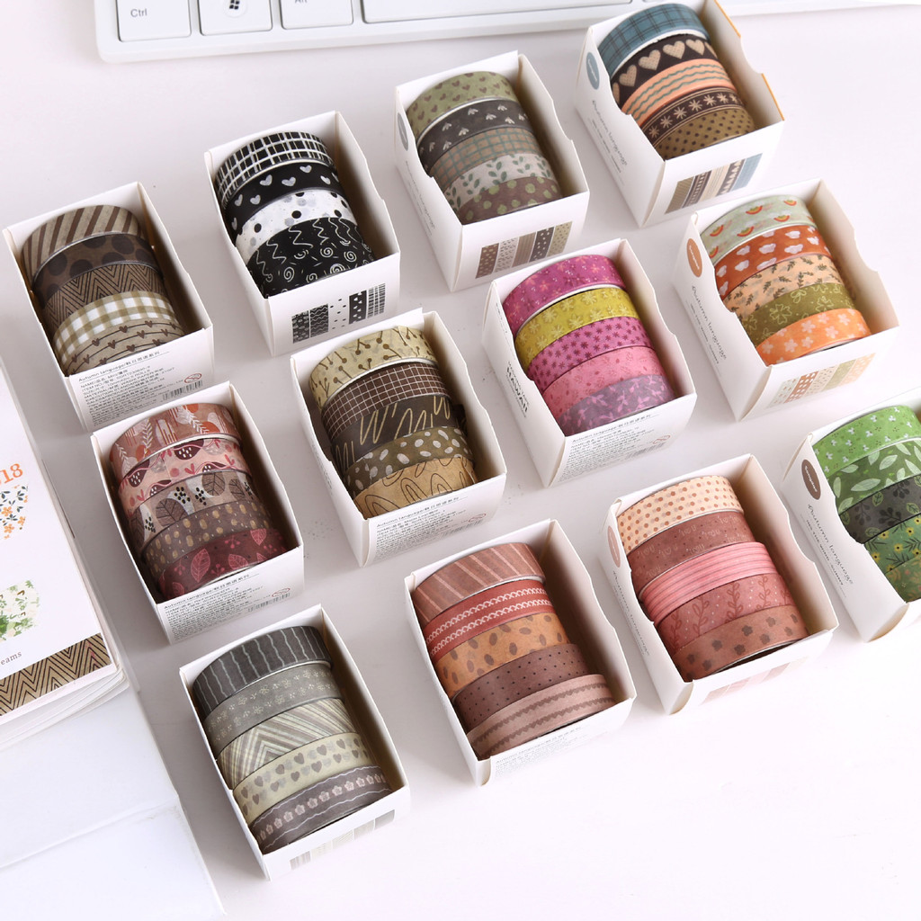 

5 Pcs/Box Forest Washi Tape Set Decoration Sticker Scrapbooking Diary Adhesive Tape Masking Tape stationery school supplies