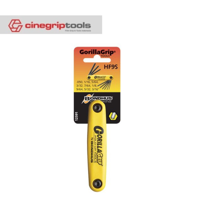 Kunci L lipat - GORILLA GRIP - BONDHUS -  0.05 - 3/16 HF9S