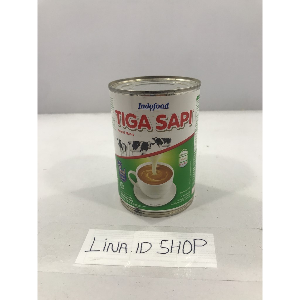 

Susu Putih Kental Manis Tiga Sapi Kaleng 490gr / Krimer Kental Manis Indofood